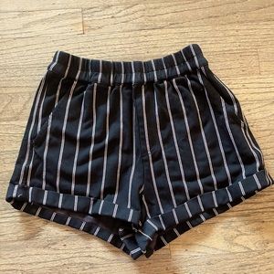 Black striped shorts